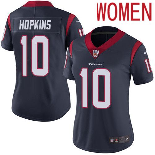 Women Houston Texans 10 DeAndre Hopkins Navy Blue Nike Vapor Limited NFL Jersey